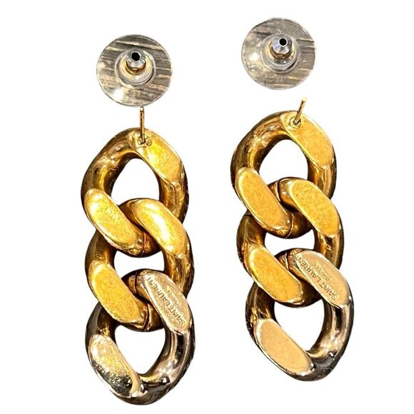 Yves Saint Laurent Gold and Silver Chain Earrings - Picture 5 of 6
